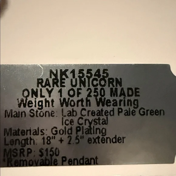 Gold Necklace with Blue and Green Pendant - Picture 2 of 2